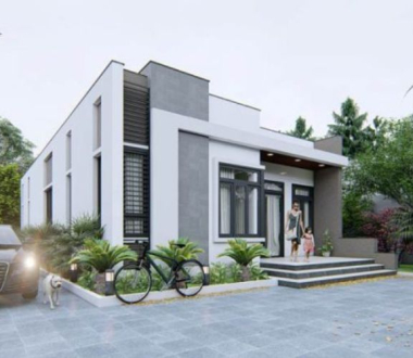 Mẫu nhà phố 1 tầng kiểu mái bằng được ưa chuộng năm 2025