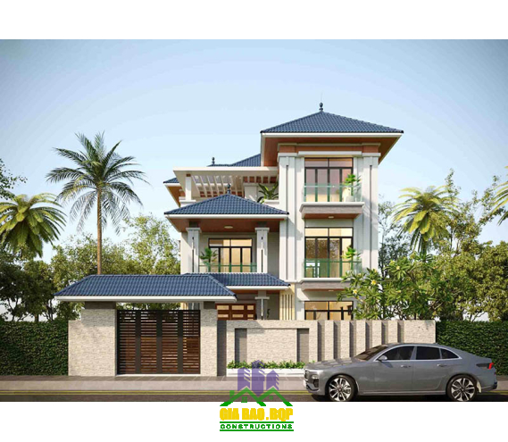 Mẫu thiết kế nhà 3 tầng mái Nhật đẹp cuốn hút 2023